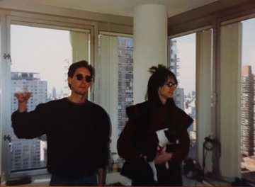 With pianist Garius Hill in his York Ave. apartment in Manhattan. Upper east side around 70th St. I think. The photo was taken in the 1990's sometime.
