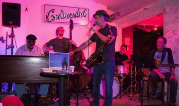With Elias Haslanger at the Continental Club Gallery